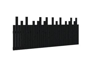 8720845685003 - Bonnevie - Wand-KopfteilBetthaupt Schwarz 204x3x80 cm Massivholz Kiefer vidaXL