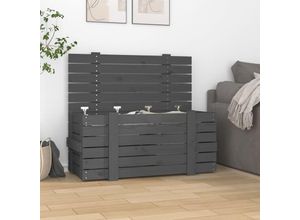 8720845687182 - Bonnevie - Truhe Grau 91x405x42 cm Massivholz Kiefer vidaXL403632