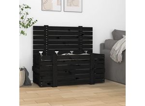 8720845687205 - Bonnevie - Truhe Schwarz 91x405x42 cm Massivholz Kiefer vidaXL350998