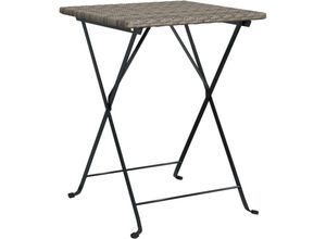 8720845689964 - Bonnevie - Bistrotisch Klappbar Grau 55x54x71 cm Poly Rattan vidaXL741449