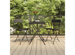 8720845690007 - Bonnevie - 3-tlg Bistro-Set Klappbar Schwarz Poly Rattan vidaXL168579