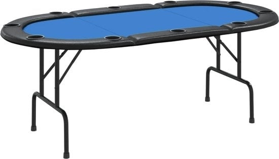 8720845690090 - vidaXL Poker table-for-10-players-foldable-206x106x75-cm-blue