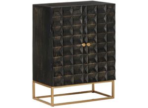 8720845692971 - Vidaxl - Sideboard Schwarz 55x34x75 cm Massivholz Mango und Eisen Schwarz