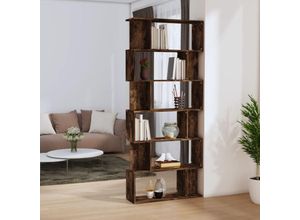 8720845693275 - Bonnevie - Bücherregal RaumteilerBücherschrank Räuchereiche 80x24x192 cm Holzwerkstoff vidaXL