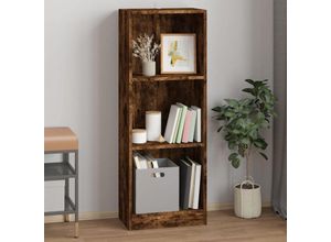 8720845693336 - Bonnevie - BücherregalStandregal 3 Fächer Räuchereiche 40x24x109 cm Holzwerkstoff vidaXL