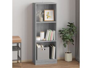 8720845693343 - Bonnevie - BücherregalStandregal 3 Fächer Grau Sonoma 40x24x109 cm Holzwerkstoff vidaXL