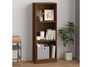 8720845693350 - Bonnevie - BücherregalStandregal 3 Fächer Braun Eichen-Optik 40x24x109 cm vidaXL