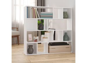 8720845693688 - Bonnevie - Bücherregal RaumteilerBücherschrank Weiß 105x24x102 cm vidaXL