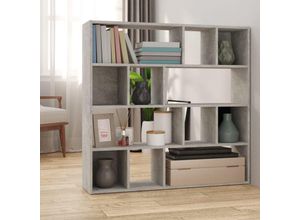 8720845693725 - Bonnevie - Bücherregal RaumteilerBücherschrank Betongrau 105x24x102 cm vidaXL