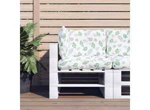 8720845702908 - Bonnevie - Palettenkissen 3 Stk Palettenauflage Blattmuster Oxford-Gewebe vidaXL