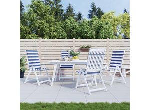 8720845706708 - Bonnevie - Hochlehner-Auflagen 4 Stk Outdoor-Kissen Blau & Weiß Gestreift Stoff vidaXL