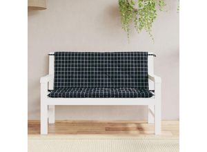 8720845711078 - Bonnevie - Gartenbank-Auflagen 2 Stk Ruhebank Schwarz Karomuster 120x50x7 cm Stoff vidaXL