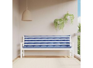 8720845711634 - Bonnevie - Gartenbank-Auflagen 2 Stk Ruhebank Blau&Weiß Gestreift 200x50x7cm Stoff vidaXL