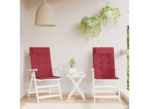 8720845713171 - Bonnevie - Hochlehner-Auflagen 2 Stk Outdoor-Kissen Weinrot Oxford-Gewebe vidaXL