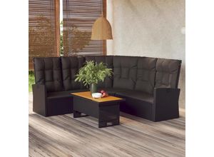 8720845717605 - vidaXL Gartenlounge-Set 2-tlg Garten-Lounge-Set mit Kissen Schwarz Poly Rattan