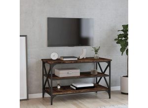 8720845718190 - Bonnevie - TV-SchrankTV-Möbel Räuchereiche 80x40x50 cm Holzwerkstoff vidaXL