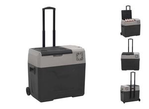 8720845718930 - vidaXL Kühlbox Kompressor Kühlbox mit Rollen und Griff Schwarz Grau 30 L Camping