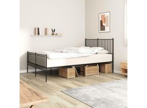 8720845721244 - Bonnevie - BettgestellSchlafzimmerbett mit Kopf- und Fußteil Metall Schwarz 140x190 cm vidaXL