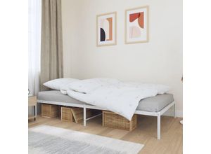 8720845721510 - Bonnevie - BettgestellSchlafzimmerbett Metall Weiß 107x203 cm vidaXL