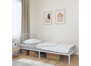 8720845721671 - Bonnevie - BettgestellSchlafzimmerbett mit Kopfteil Metall Weiß 100x190 cm vidaXL