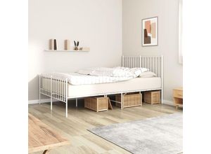 8720845721886 - Bonnevie - BettgestellSchlafzimmerbett mit Kopf- und Fußteil Metall Weiß 120x190 cm vidaXL