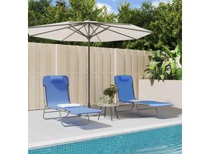 8720845722425 - Bonnevie - Sonnenliegen Klappbar 2 Stk Gartenliege Blau Textilene und Stahl vidaXL 8720845722425 - Bonnevie - Sonnenliegen Klappbar 2 Stk Gartenliege Blau Textilene und Stahl vidaXL