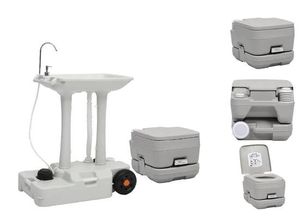 8720845722937 - vidaXL Campingtoilette Tragbare Campingtoilette mit Waschbecken