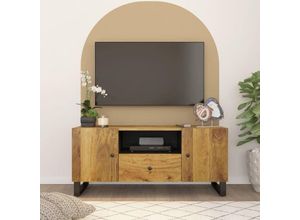 8720845724641 - Bonnevie - TV-SchrankTV-Möbel 105x335x46 cm Massivholz Mango & Holzwerkstoff vidaXL