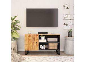 8720845724658 - Bonnevie - TV-SchrankTV-Möbel 80x33x46 cm Massivholz Mango & Holzwerkstoff vidaXL