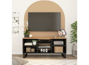 8720845724702 - TV-Schrank，TV-Möbel 100x33x46 cm Massivholz Akazie & Holzwerkstoff vidaXL