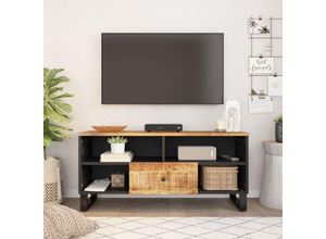 8720845724733 - Bonnevie - TV-SchrankTV-Möbel 100x33x46 cm Massivholz Mango & Holzwerkstoff vidaXL