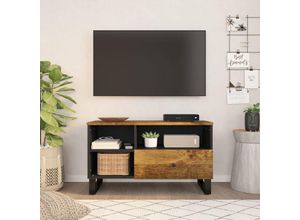 8720845724801 - Bonnevie - TV-SchrankTV-Möbel 80x33x46 cm Massivholz Mango & Holzwerkstoff vidaXL