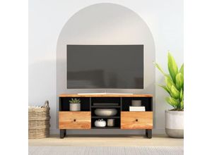 8720845724825 - Bonnevie - TV-SchrankTV-Möbel 100x33x46 cm Massivholz Akazie und Holzwerkstoff vidaXL