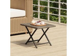 8720845726027 - Bonnevie - Klapptisch Grau 45x35x32 cm Poly Rattan vidaXL826443