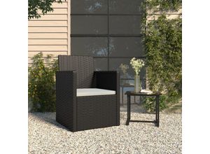 8720845730123 - Bonnevie - Gartensessel mit Kissen Schwarz Poly Rattan vidaXL956705