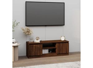 8720845735142 - Bonnevie - TV-SchrankTV-Möbel mit Tür Braun Eichen-Optik 102x30x36 cm vidaXL