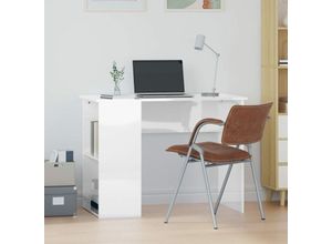 8720845736187 - Bonnevie - ComputertischSchreibtisch Hochglanz-Weiß 100x55x75 cm Holzwerkstoff vidaXL