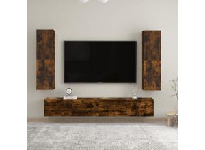 8720845737054 - Bonnevie - TV-Wandschränke 2 Stk TV-Schrank Räuchereiche 305x30x110 cm vidaXL