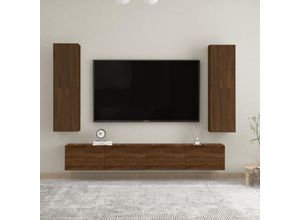 8720845737092 - Bonnevie - TV-Wandschränke 2 Stk TV-Schrank Braun Eichen-Optik 305x30x110 cm vidaXL