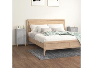 8720845737313 - Bonnevie - 2er-Set NachttischeBeistelltische Grau Sonoma 40x35x70 cm Holzwerkstoff vidaXL