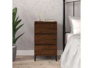 8720845737658 - Bonnevie - NachttischBeistelltisch Braun Eichen-Optik 40x35x70 cm Holzwerkstoff vidaXL 8720845737658 - Bonnevie - NachttischBeistelltisch Braun Eichen-Optik 40x35x70 cm Holzwerkstoff vidaXL