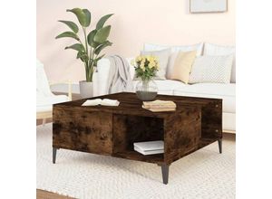 8720845738914 - Bonnevie - Couchtische Kaffeetisch Räuchereiche 80x80x365 cm Holzwerkstoff vidaXL