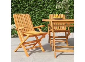 8720845741921 - Bonnevie - Gartenstühle 2 Stk Gartensessel Klappbar 61x67x90 cm Massivholz Teak vidaXL