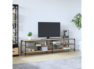 8720845742607 - Bonnevie - TV-SchrankTV-Möbel Sonoma-Eiche 200x30x50 cm Holzwerkstoff und Metall vidaXL