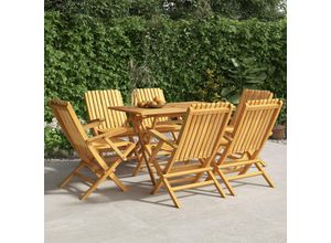 8720845743840 - Jinlefu - Gartenstühle 6 Stk Klappbar 61x67x90 cm Massivholz Teak vidaXL - Braun