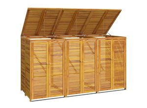 8720845745684 - Vidaxl - Mülltonnenbox für 3 Tonnen 210x89x117 cm Massivholz Akazie Braun