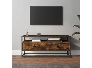 8720845759506 - TV-Schrank，TV-Möbel Räuchereiche 100x35x45 cm Holzwerkstoff vidaXL