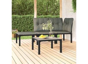 8720845760861 - Bonnevie - Garten-Couchtisch Garten-Beistelltische Grau 55x55x31 cm dpc und Stahl vidaXL