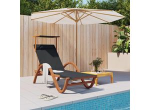 8720845767563 - Bonnevie - SonnenliegeLiegestuhl mit Dach Grau Textilene und Massivholz Pappel vidaXL 8720845767563 - Bonnevie - SonnenliegeLiegestuhl mit Dach Grau Textilene und Massivholz Pappel vidaXL