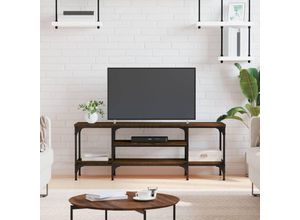 8720845774240 - Bonnevie - TV-SchrankTV-Möbel Braun Eichen-Optik 121x35x45cm Holzwerkstoff & Eisen vidaXL